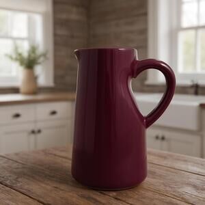 Burgundy Ceramic Pitcher Jug